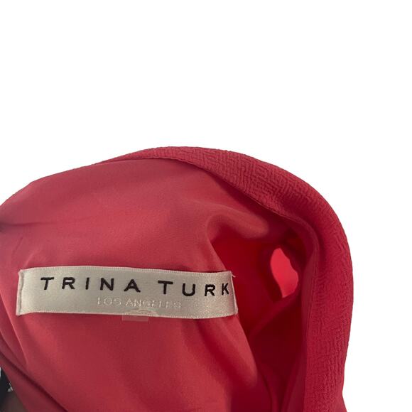 Trina Turk Women's Size XS 2 Tropical Tie Back Pink Dress Above Knee - Picture 9 of 12